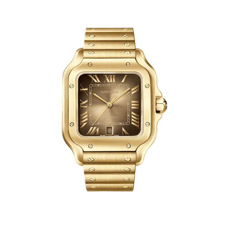 Cartier Santos De Cartier Chocolate Yellow Gold 39.8mm