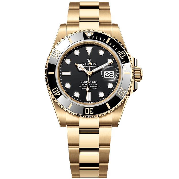 Rolex Submariner Black Yellow Gold 41mm