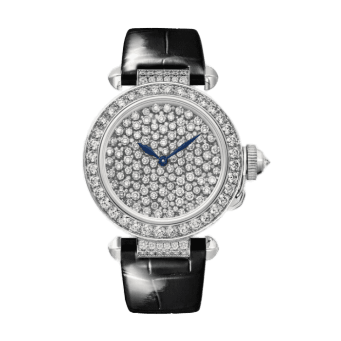 Cartier Pasha Diamond Pave Leather 35mm