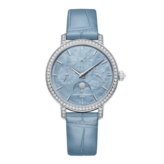 Vacheron Constantin Traditionnelle Perpetual Calendar Blue Alligator Leather 36.5mm