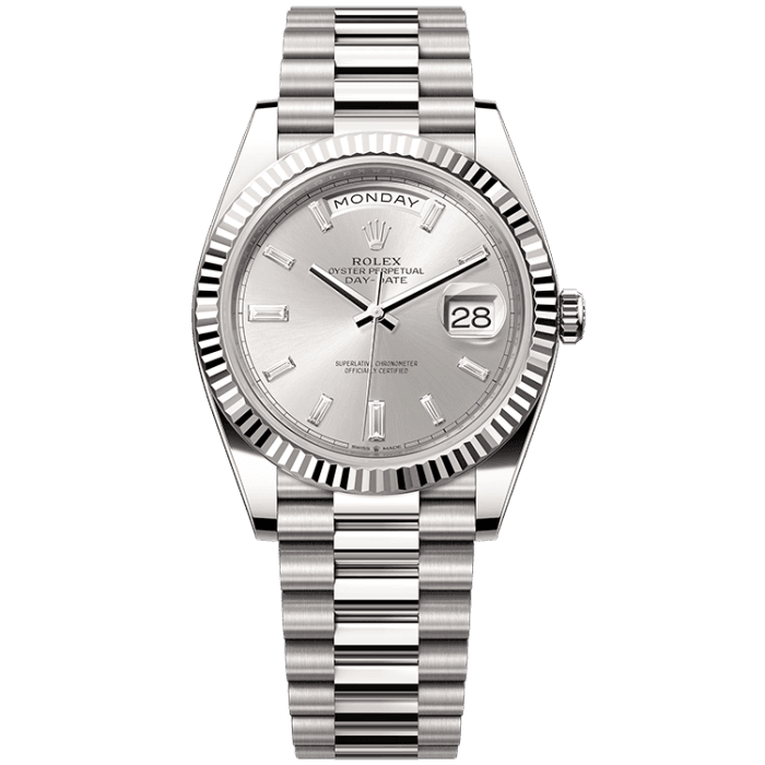Rolex Day-Date Silver White Gold 40mm