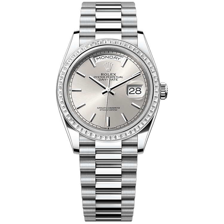 Rolex Day-Date Silver Platinum 36mm