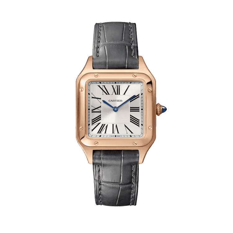 Cartier Santos Dumont Silver Leather 27.5mm