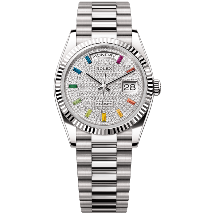 Rolex Day-Date Diamond Pave White Gold 36mm