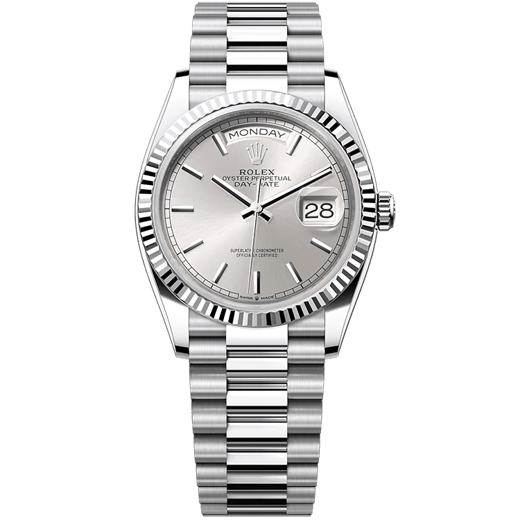 Rolex Day-Date Silver Platinum 36mm
