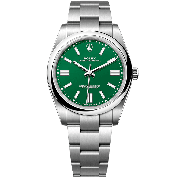 Rolex Oyster Perpetual Green Steel 41mm