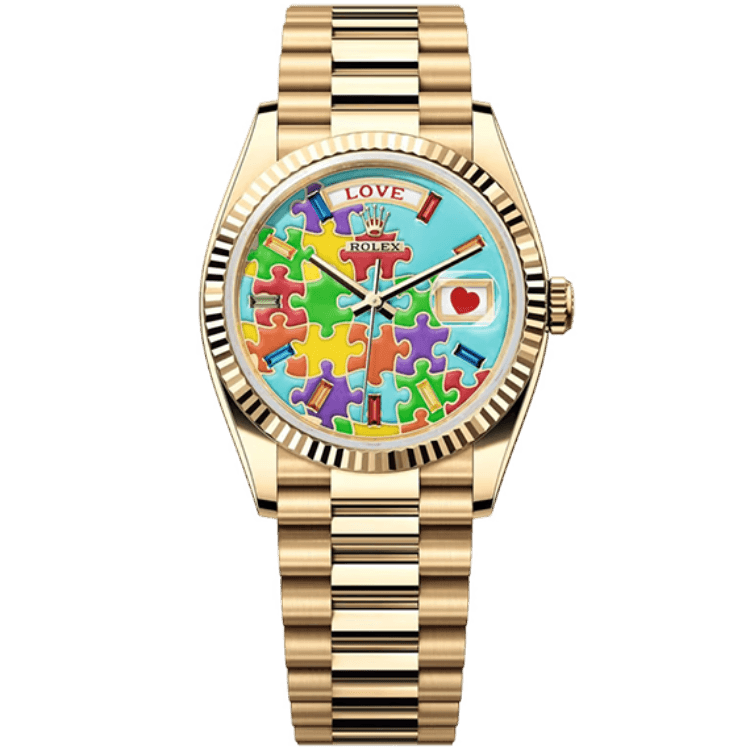 Rolex Day-Date Blue Yellow Gold 36mm