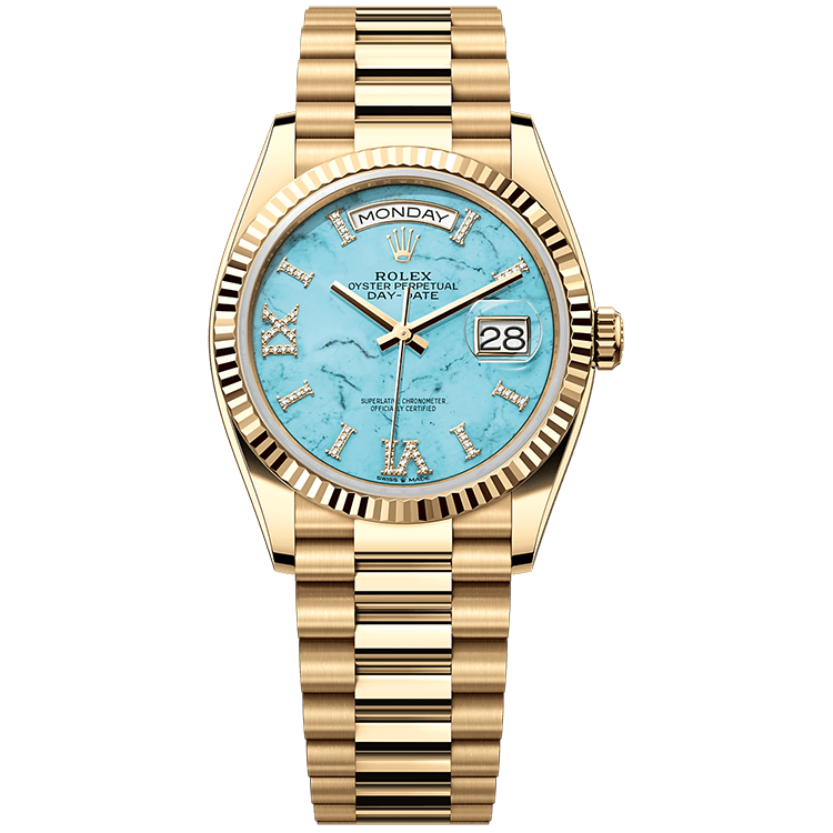 Rolex Day-Date Blue Yellow Gold 36mm