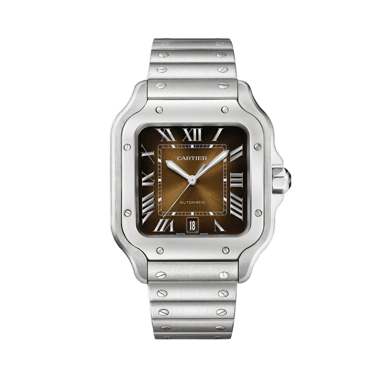 Cartier Santos De Cartier Chocolate Steel 39.8mm