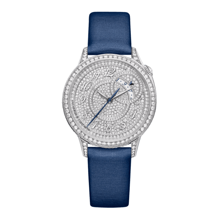 Vacheron Constantin Égérie Moon Phase Diamond Pave Alligator Leather 35mm