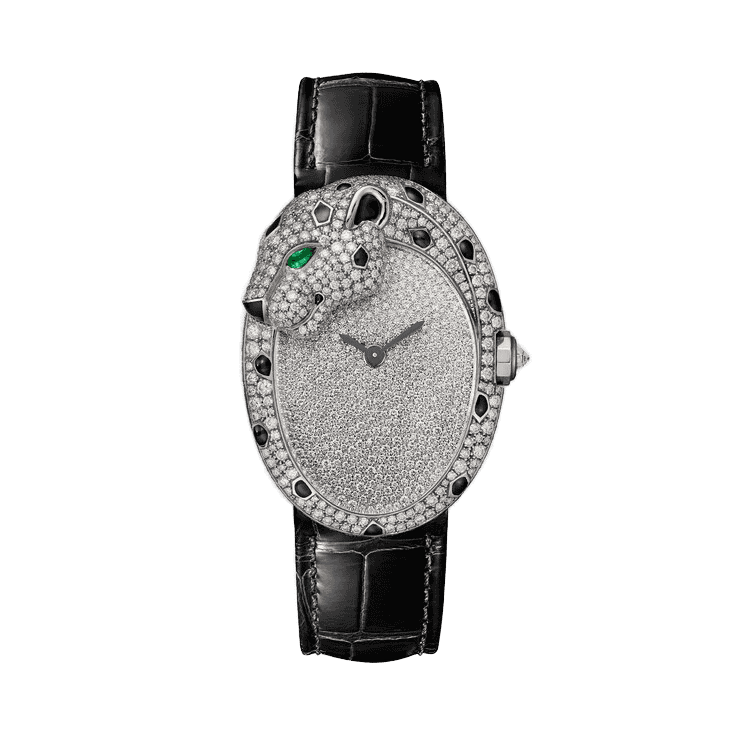 Cartier Panthère Jewelry Diamond Pave Leather 28.6mm