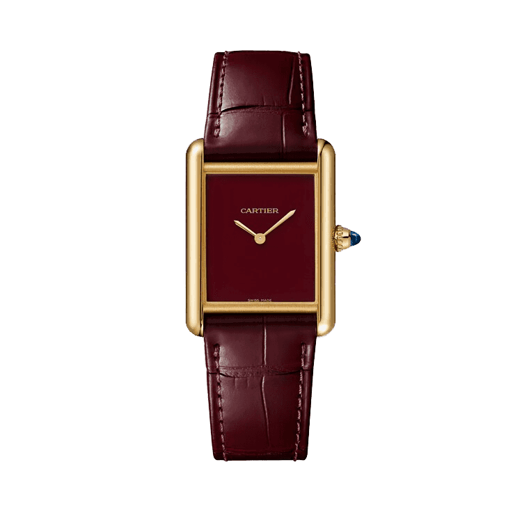Cartier Tank Louis Maroon Leather 25.5mm