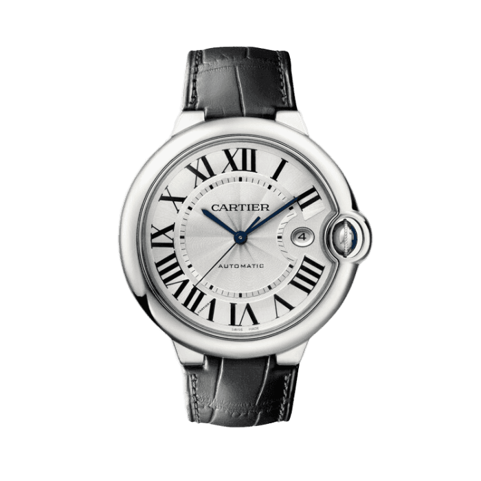 Cartier Ballon Bleu Large Silver Leather 42mm