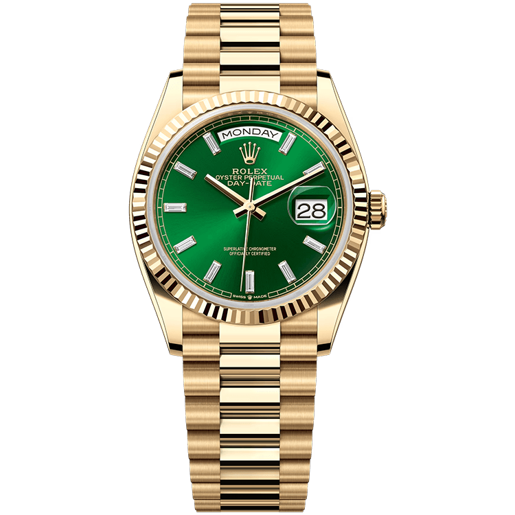 Rolex Day-Date Green Yellow Gold 36mm