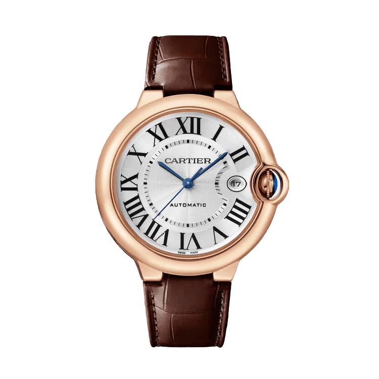Cartier Ballon Bleu Large Silver Leather 40mm
