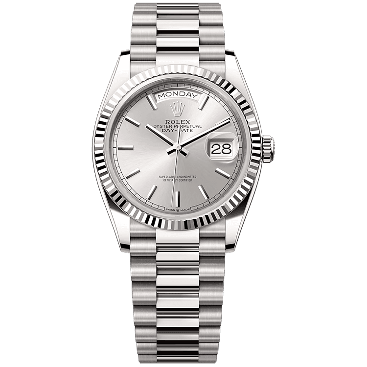 Rolex Day-Date Silver White Gold 36mm