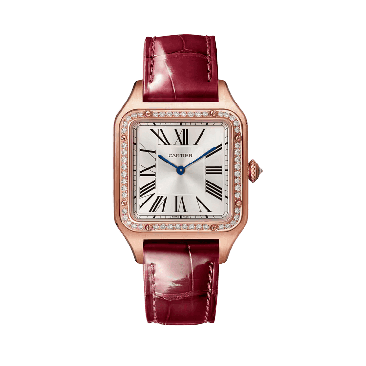 Cartier Santos Dumont Silver Leather 31.4mm