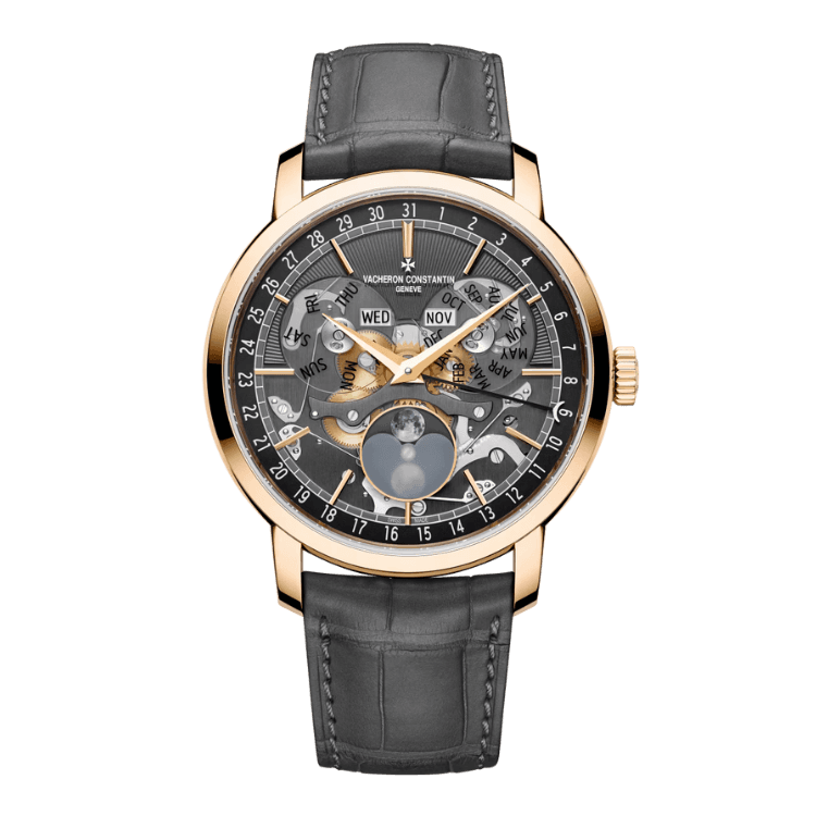 Vacheron Constantin Traditionnelle Complete Calendar Skeleton Alligator Leather 41mm