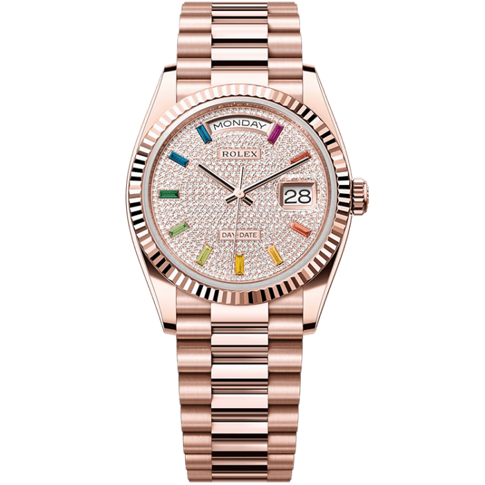 Rolex Day-Date Diamond Pave Rose Gold 36mm