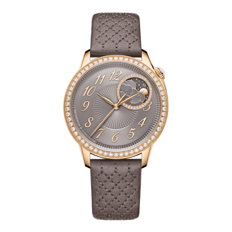 Vacheron Constantin Égérie Moon Phase Grey Alligator Leather 37mm