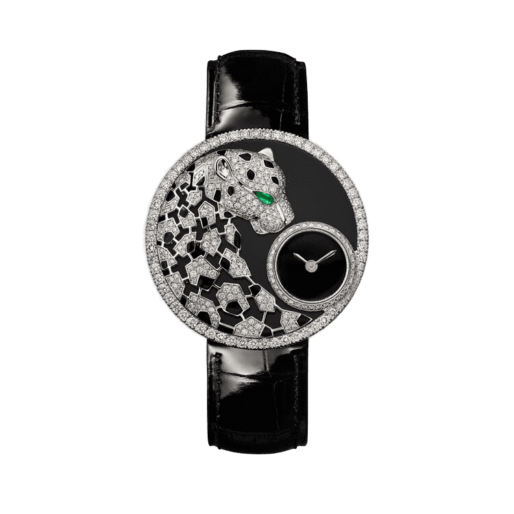 Cartier Panthère Jewelry Black Leather 23.6mm