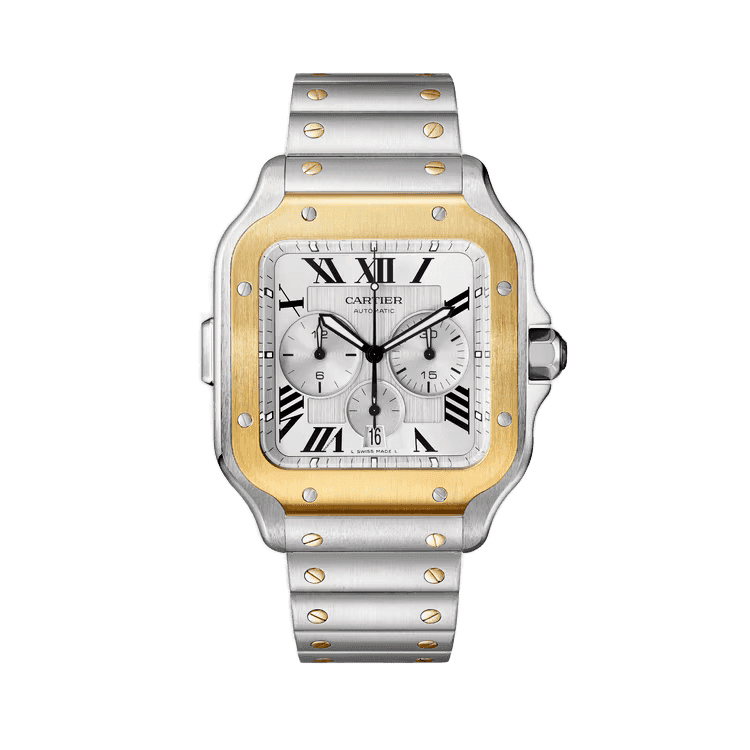 Cartier Santos Chronograph White Steel 44.9mm