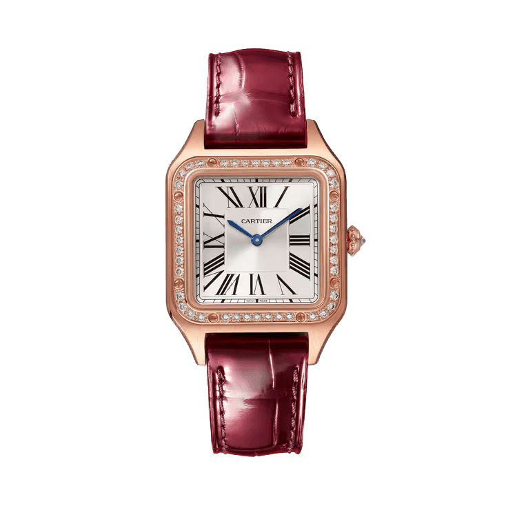 Cartier Santos Dumont Silver Leather 27.5mm