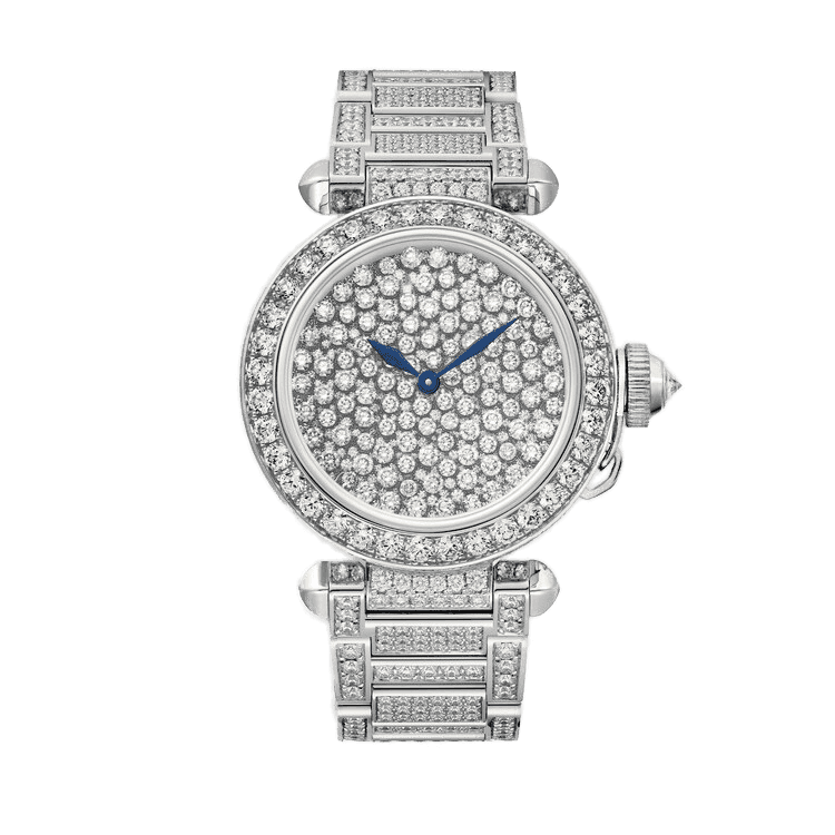 Cartier Pasha Diamond Pave White Gold 35mm